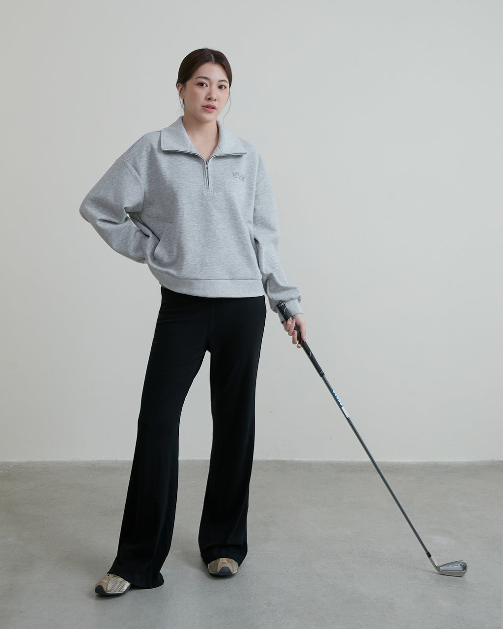 半門襟休閒長袖上衣