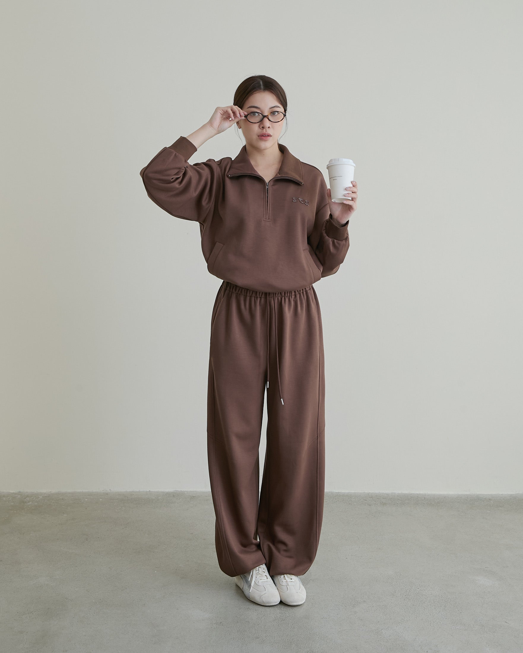 半門襟休閒長袖上衣