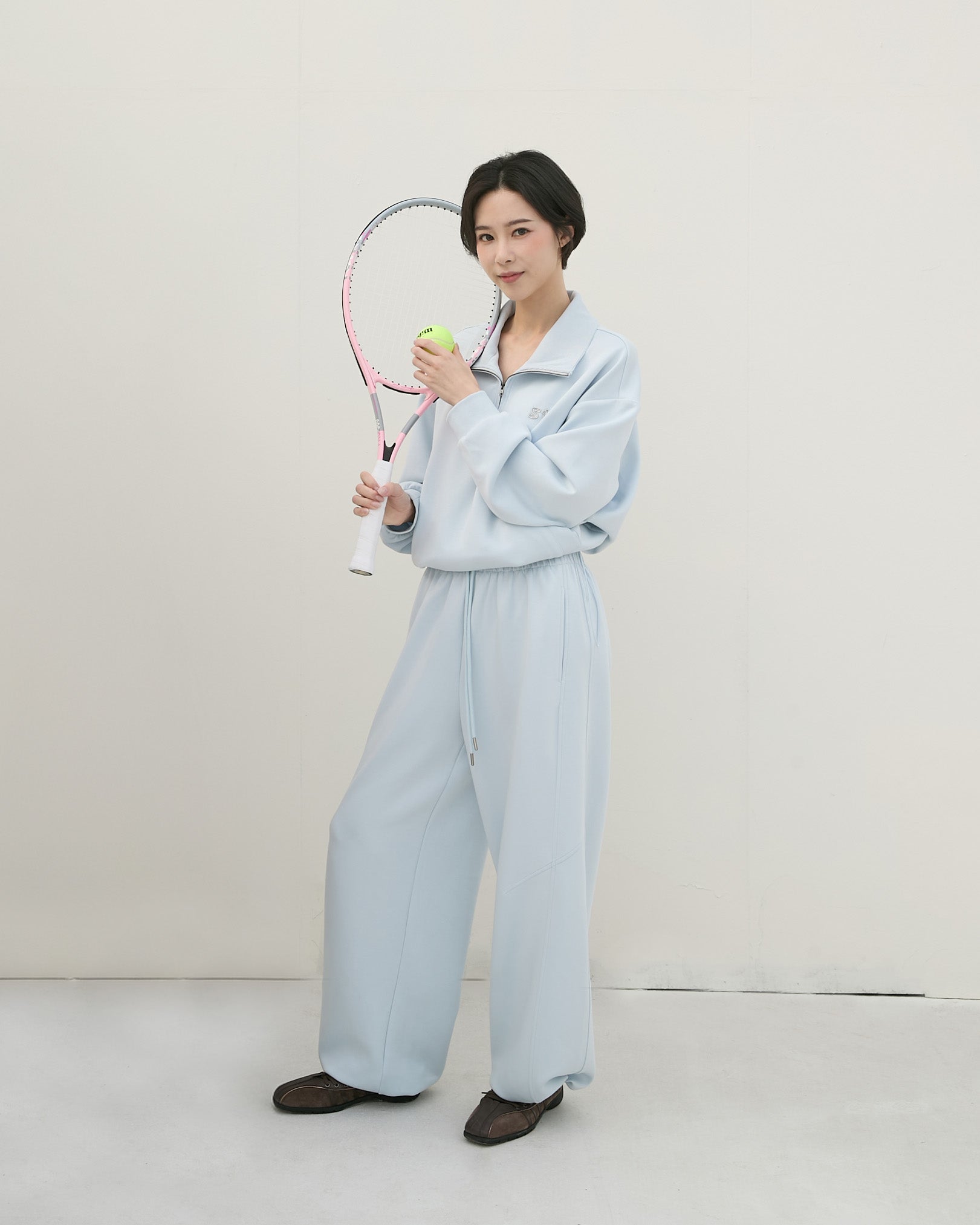 半門襟休閒長袖上衣