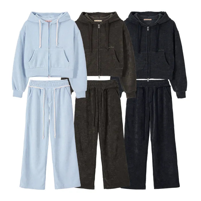 [Set] Dusty Boa Training Hood Zip Up&Pants-3 colors