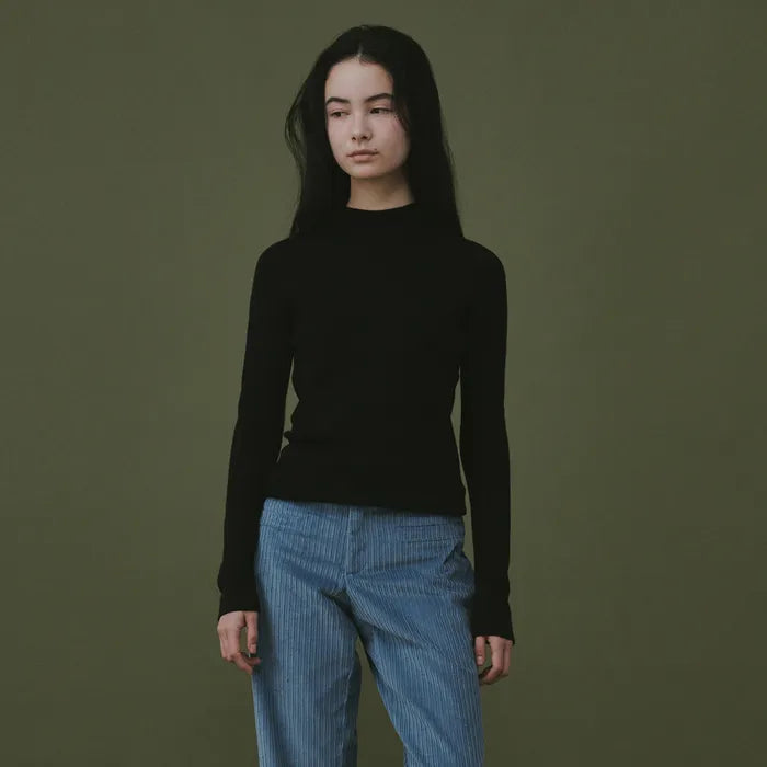 데일리 울 골지 하프넥 홀가먼트 니트