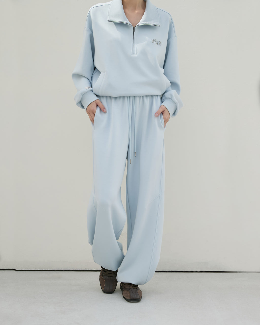 造型雙腰頭休閒長褲