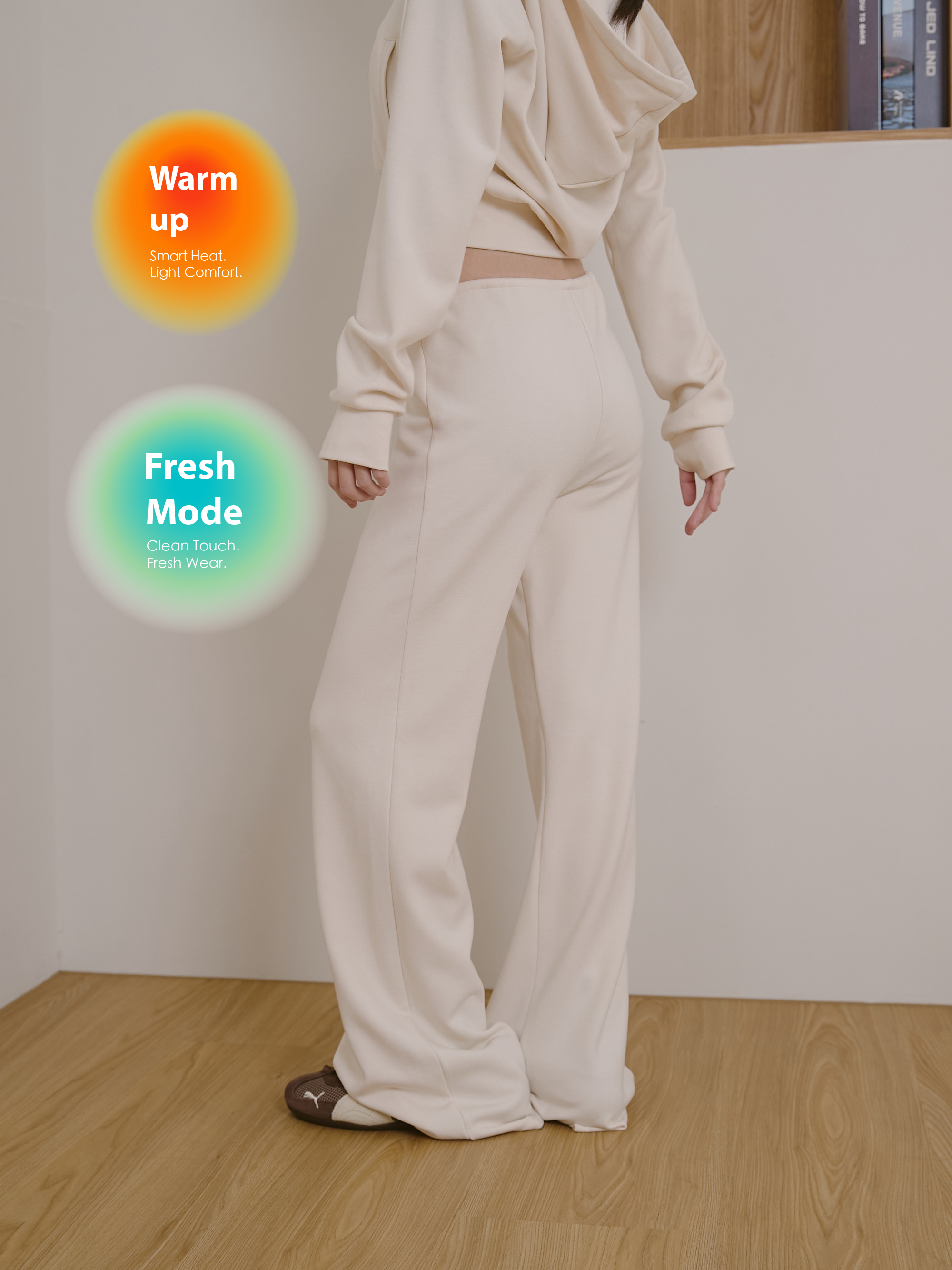 絨面保暖綁帶長褲