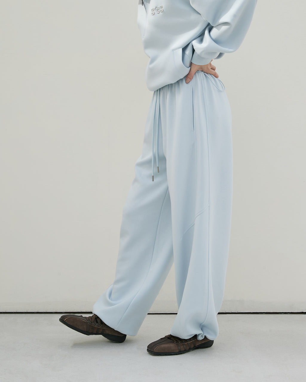 造型雙腰頭休閒長褲