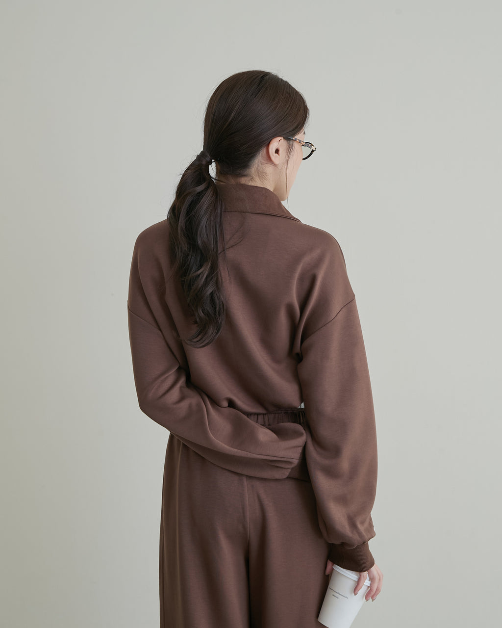 半門襟休閒長袖上衣