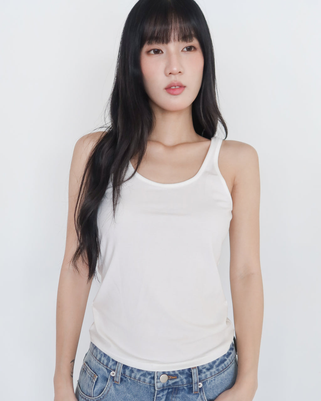 造型疊搭兩件式上衣 #淺藍