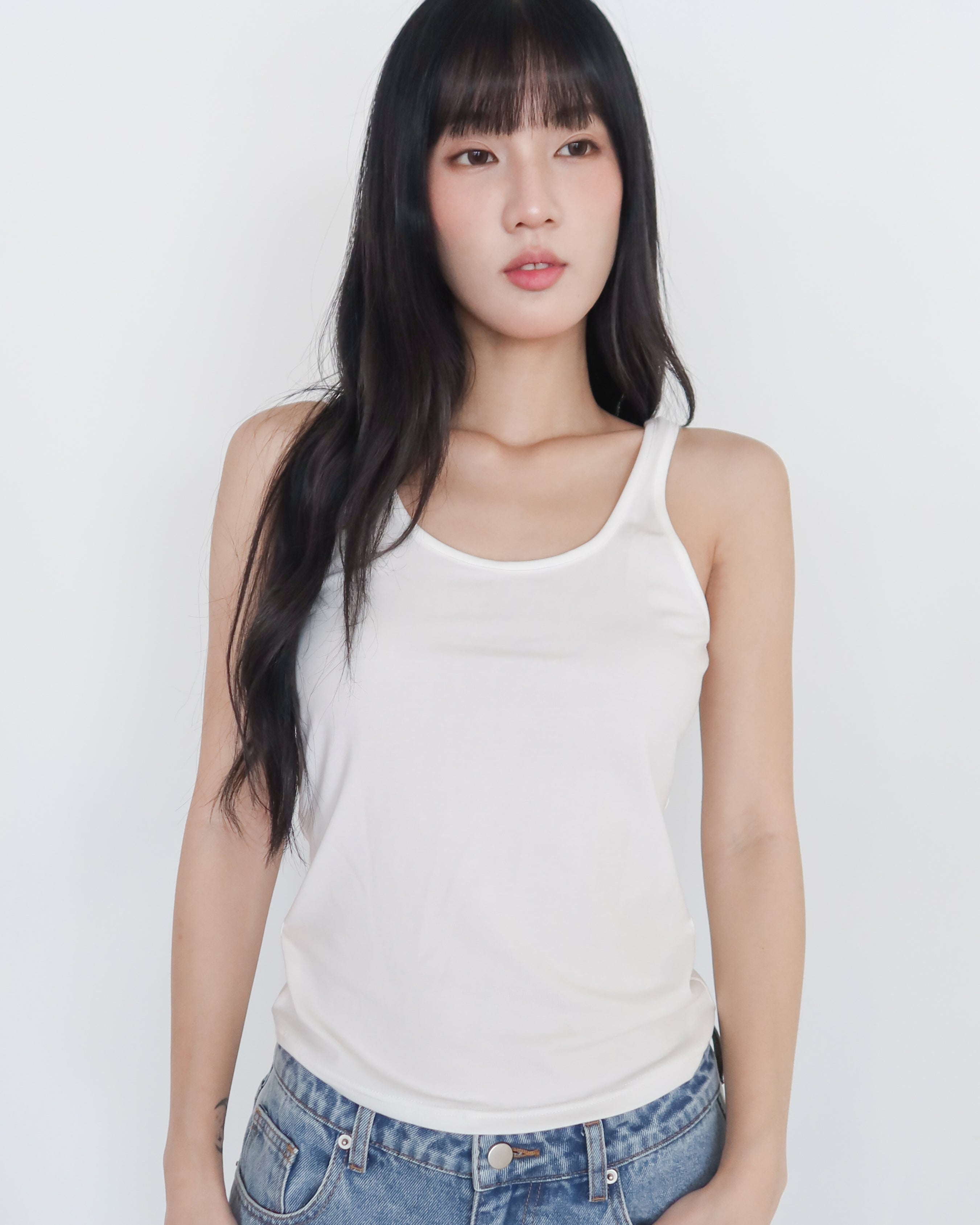 造型疊搭兩件式上衣 #淺藍