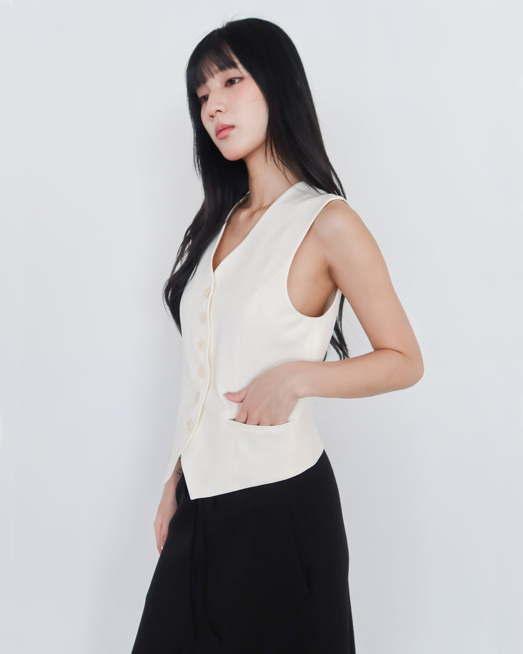 Ready to work西裝背心 #白