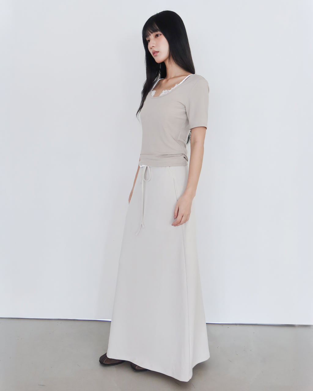微性感蕾絲細肩帶背心 #白