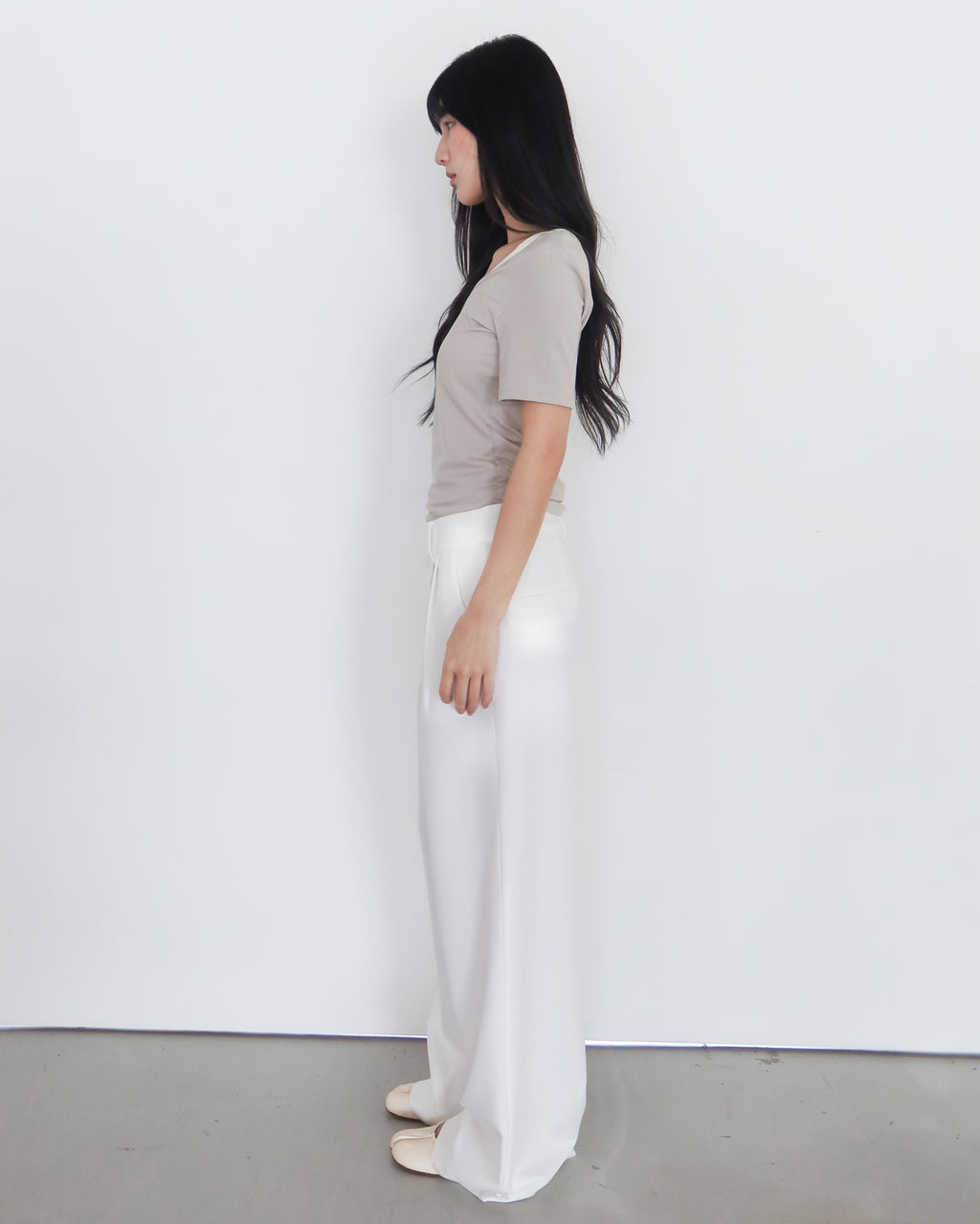 造型疊搭兩件式上衣 #杏色