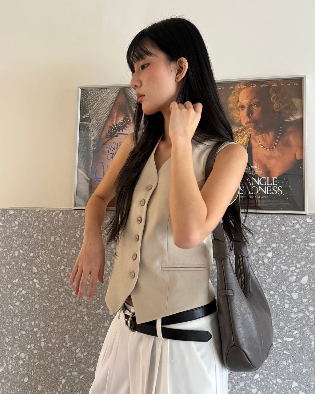 Ready to work西裝背心 #杏