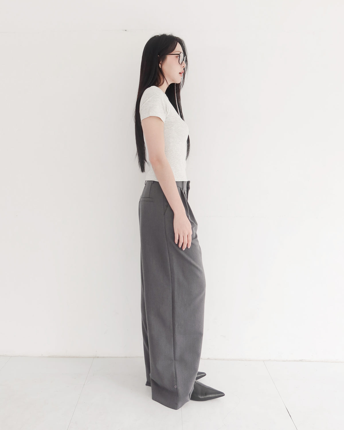 All fit top #灰白