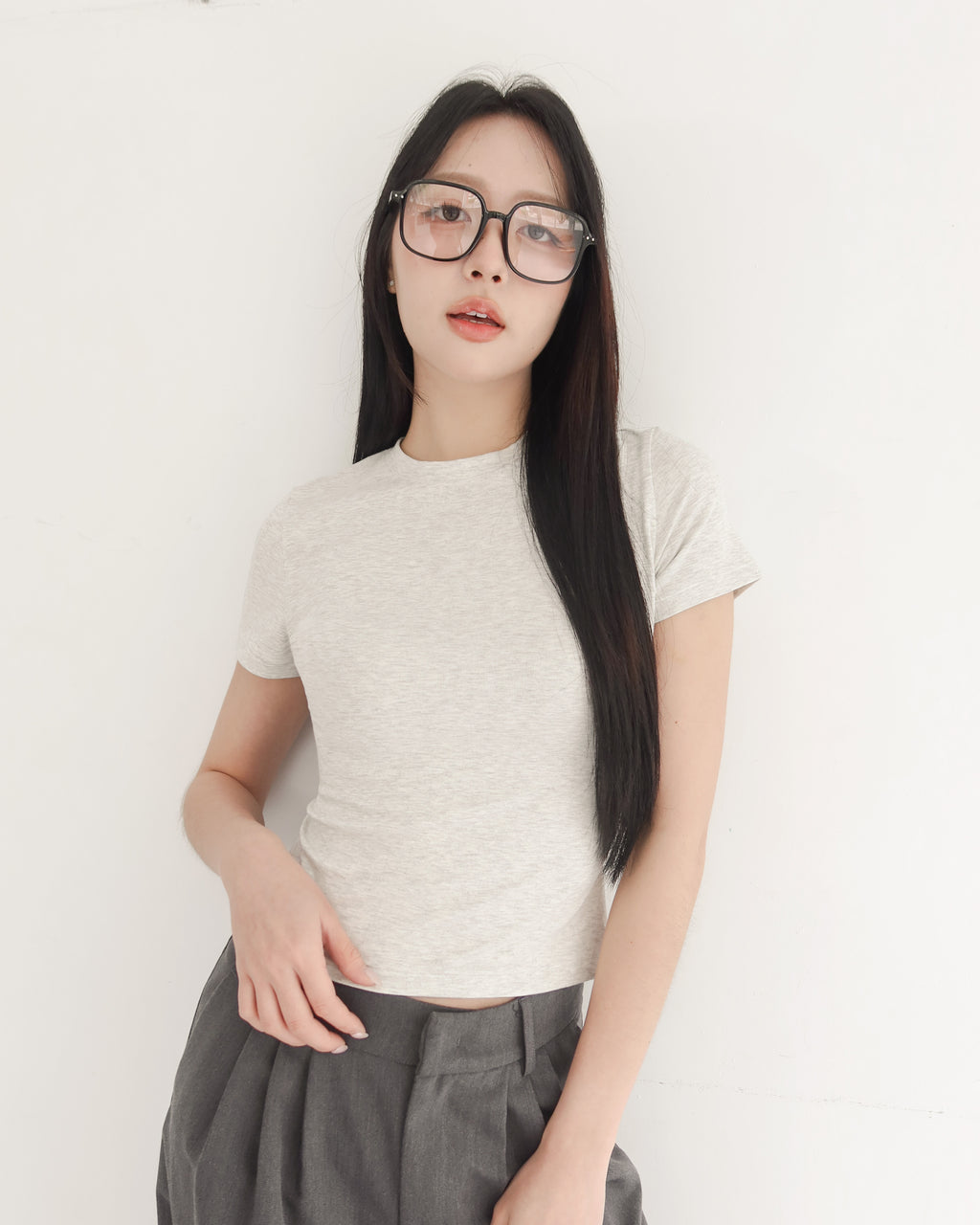 All fit top #灰白