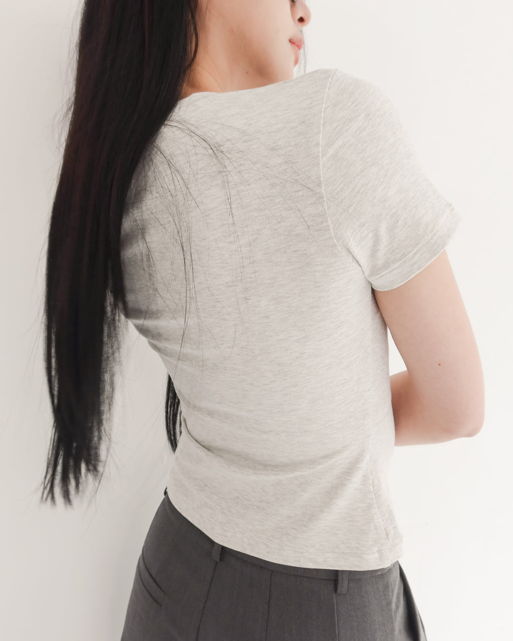 All fit top #灰白