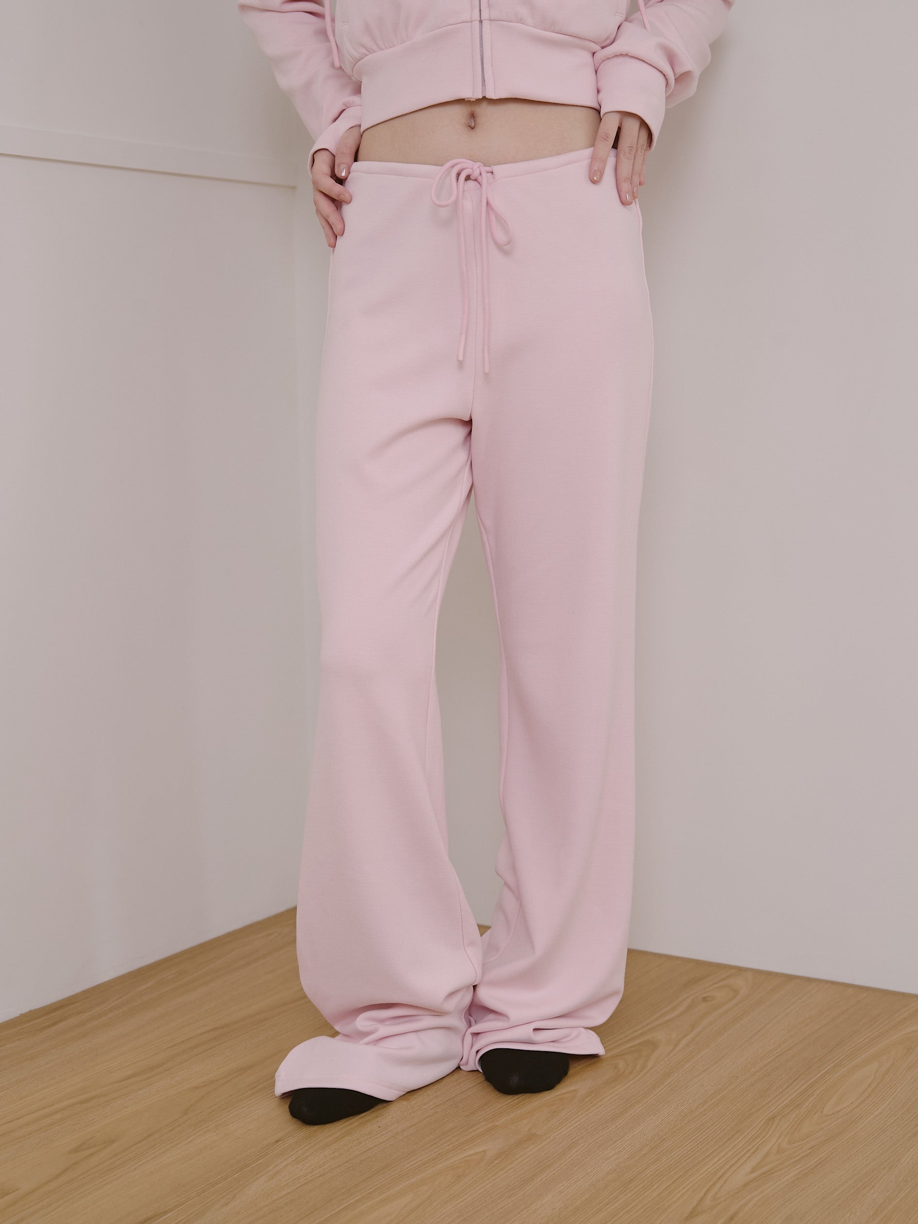 絨面保暖綁帶長褲