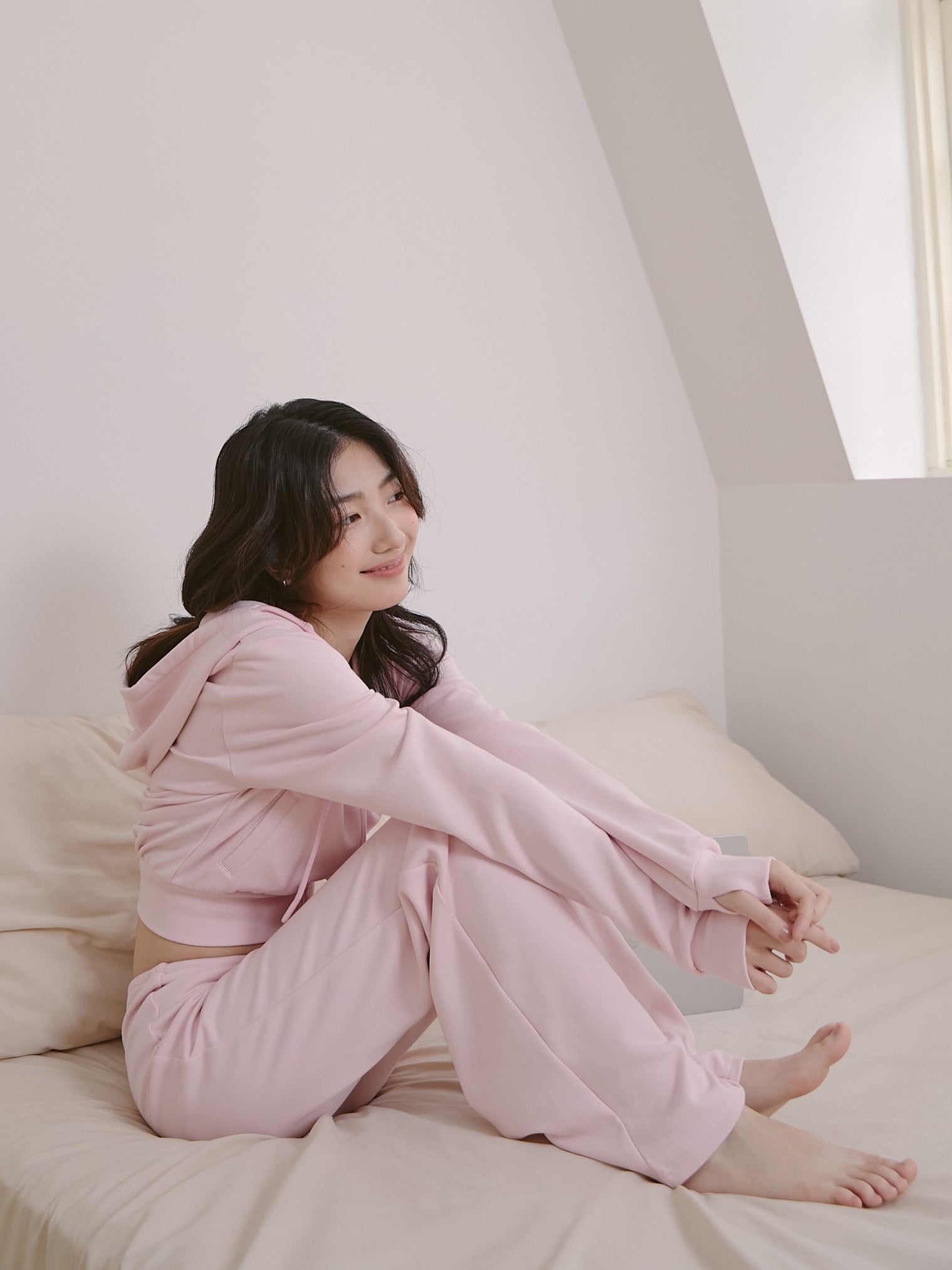 絨面保暖綁帶長褲