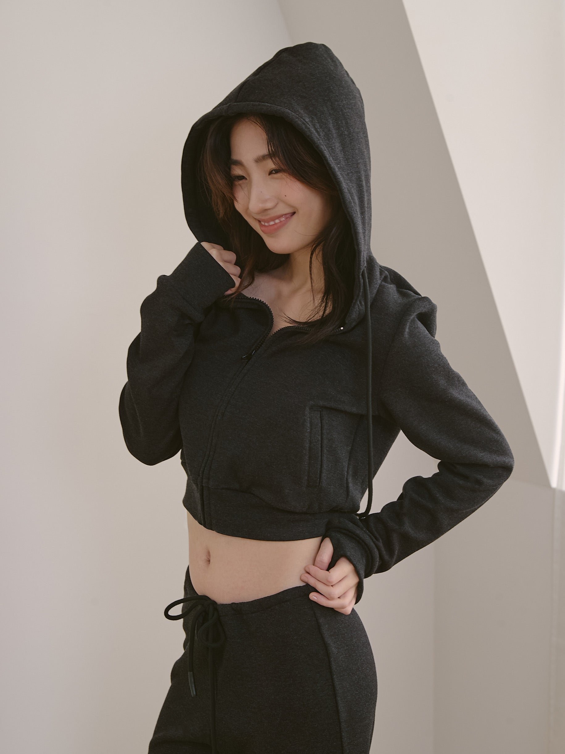 絨面保暖連帽外套