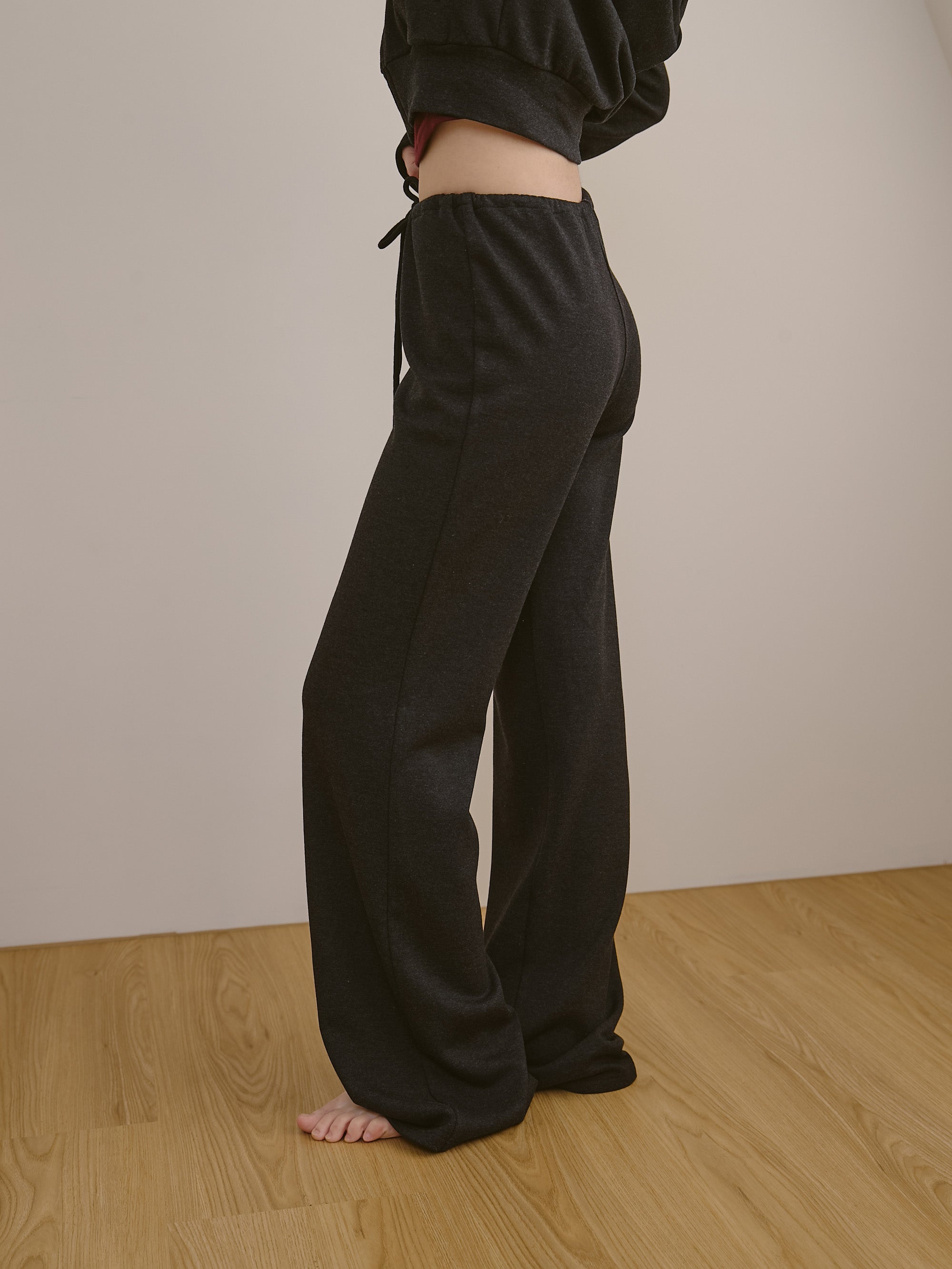 絨面保暖綁帶長褲