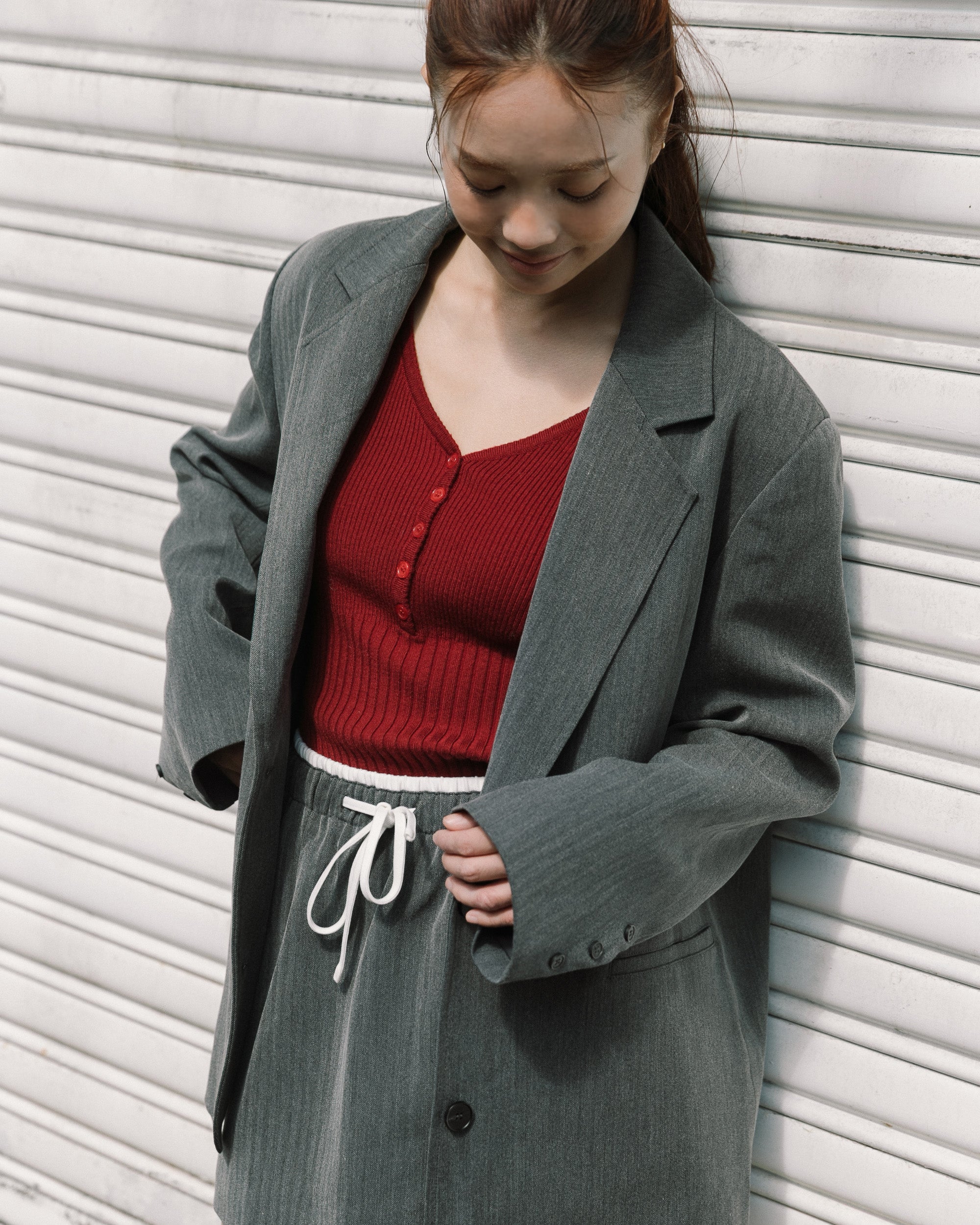 俐落寬版西裝外套