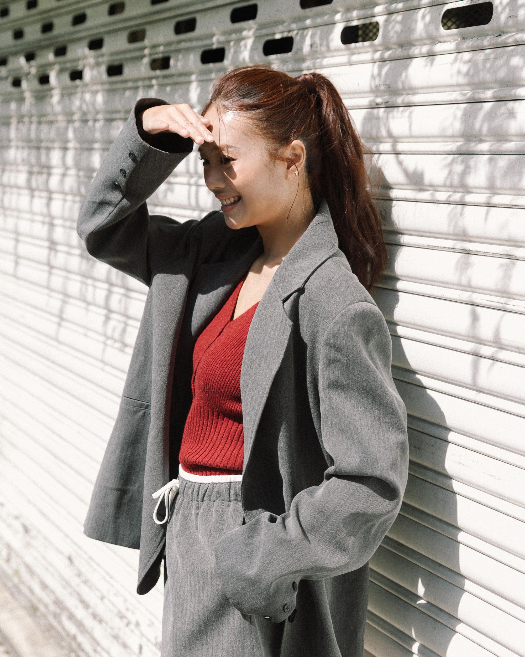 俐落寬版西裝外套