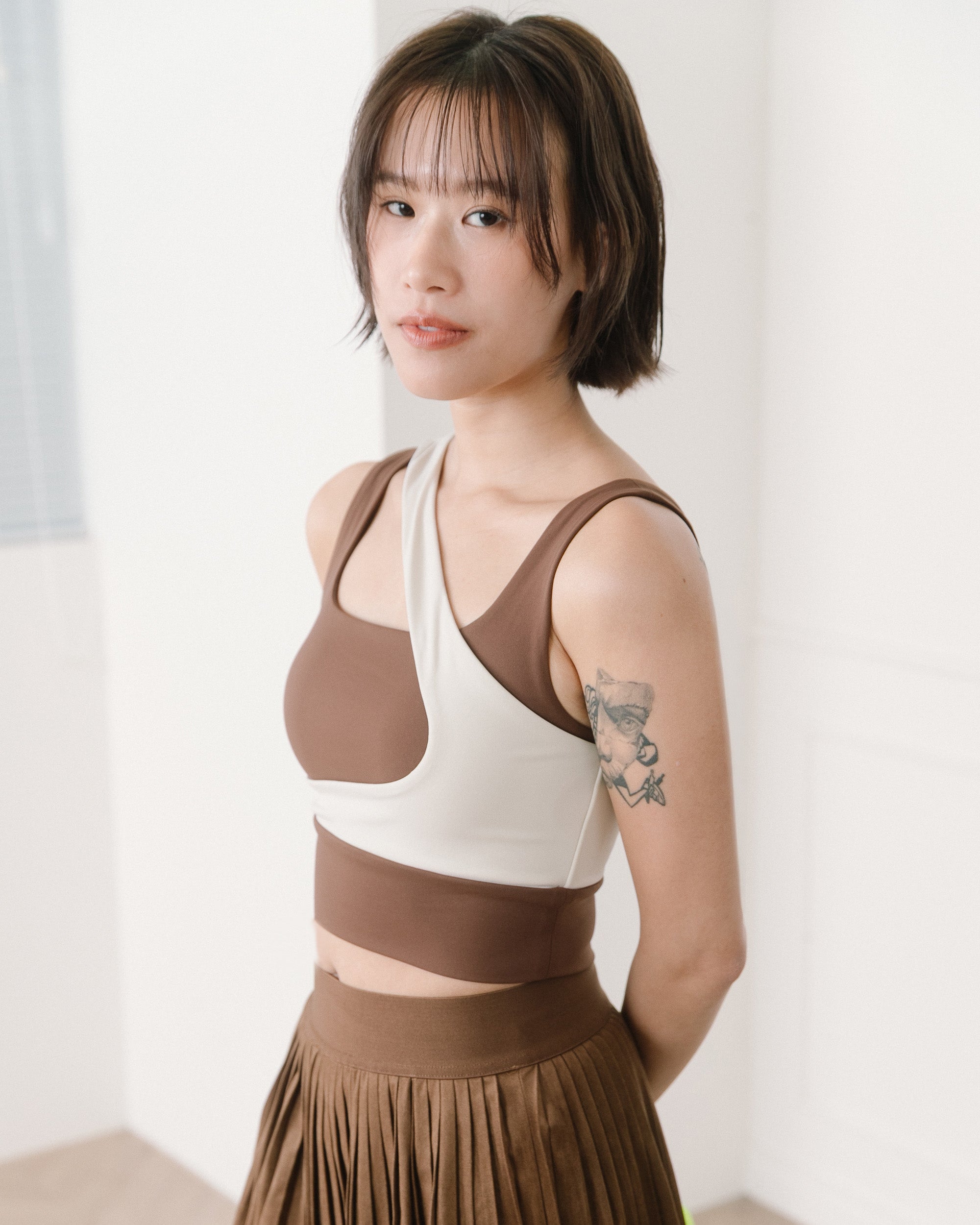 不對稱撞色 Bra top