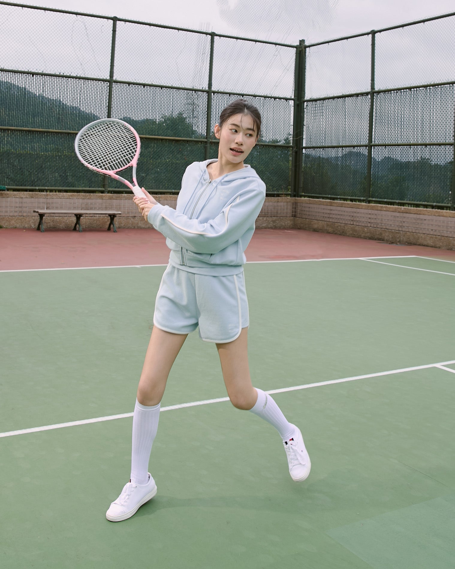 Cozy撞色連帽外套