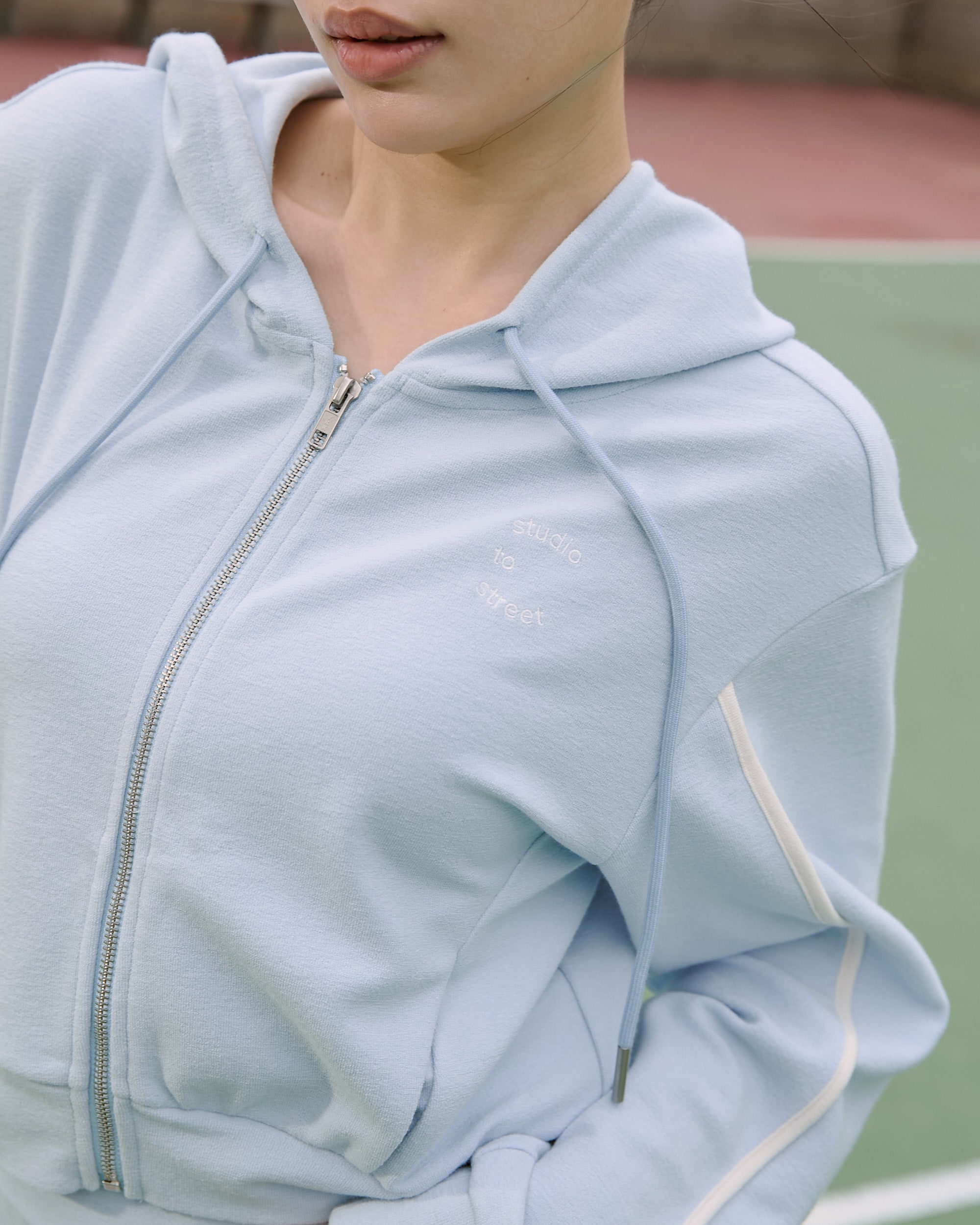 Cozy撞色連帽外套