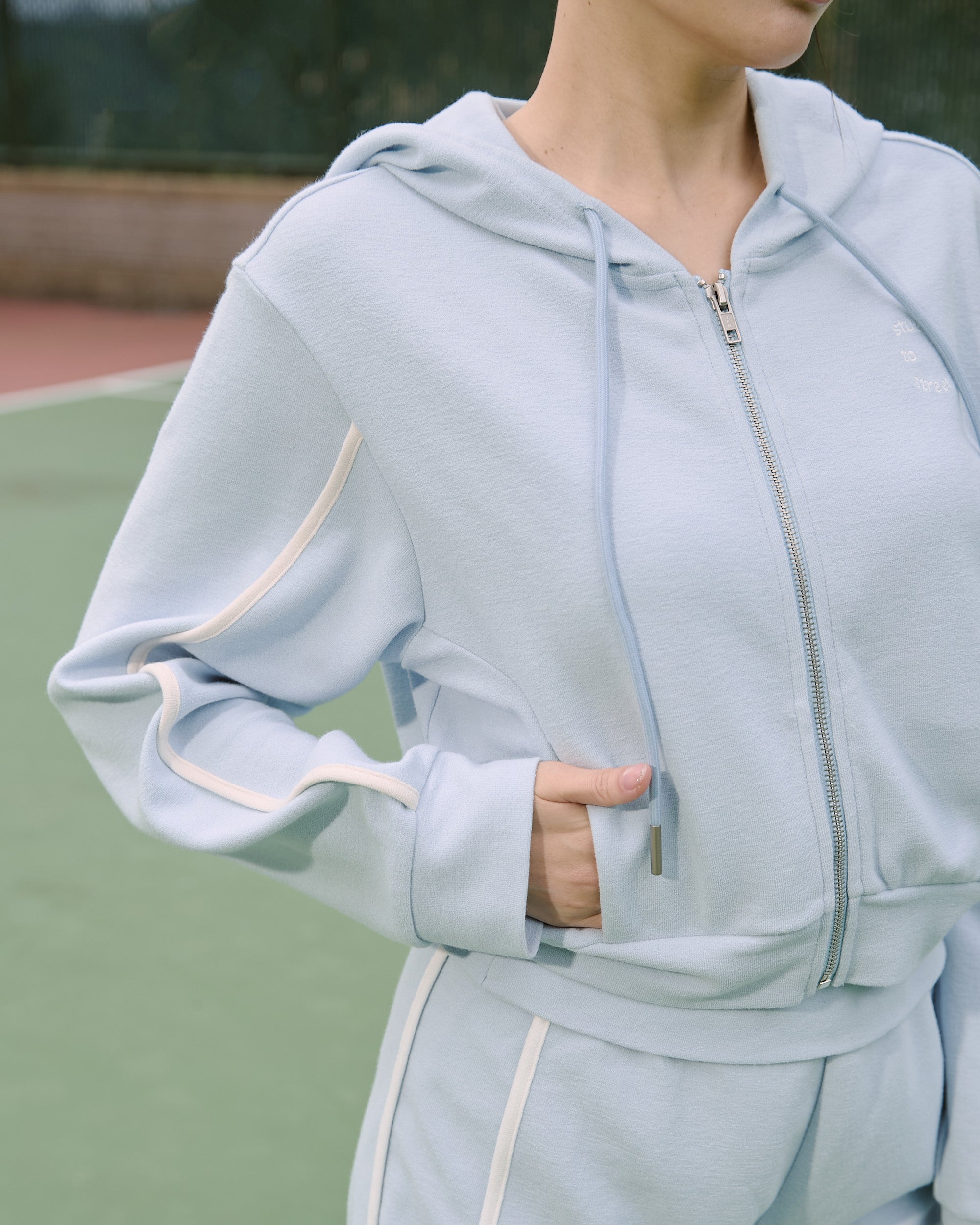 Cozy撞色連帽外套