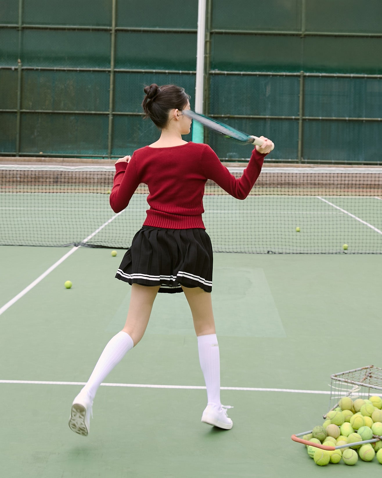 V領針織長袖上衣