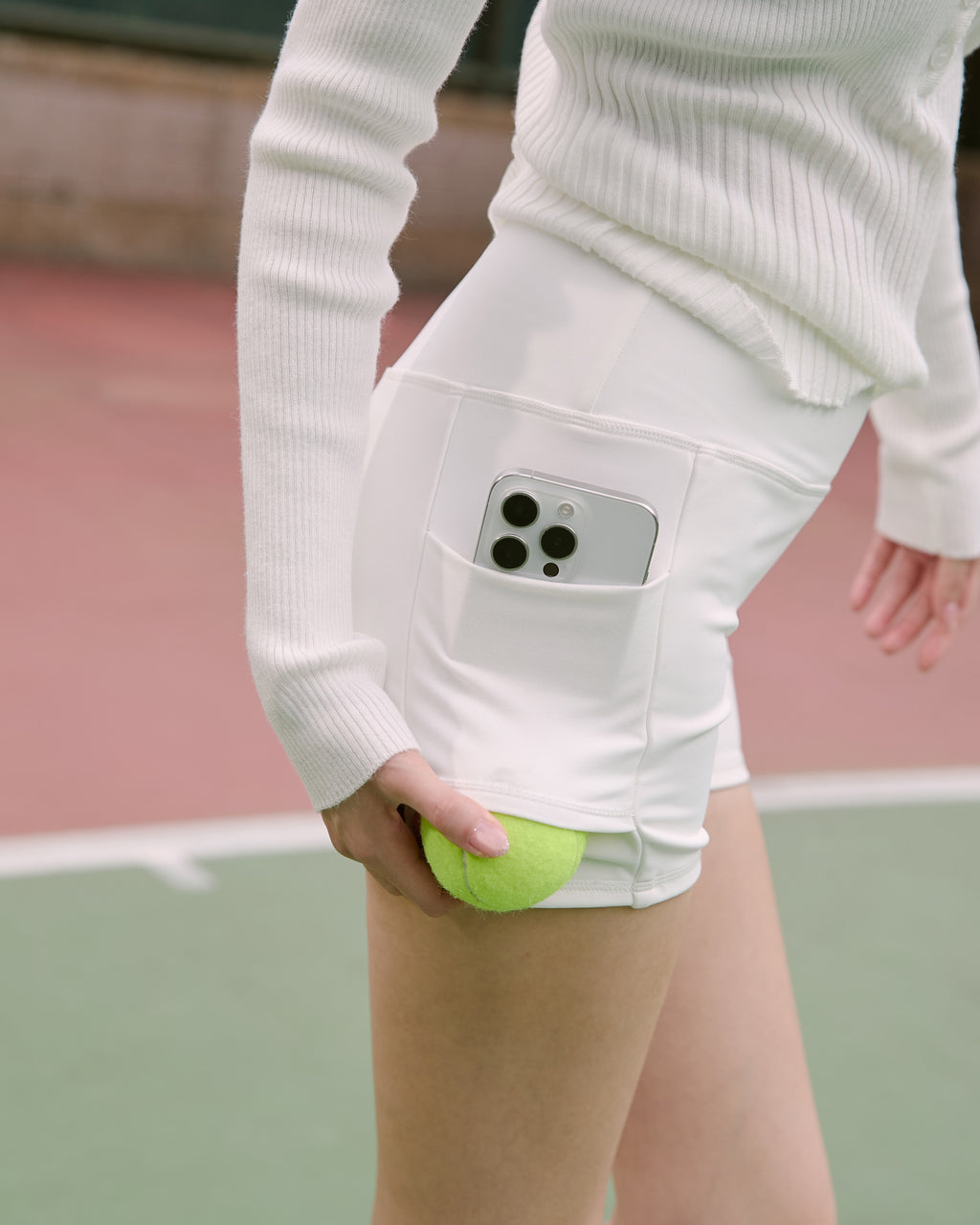 撞色針織百褶短裙(附打底褲)