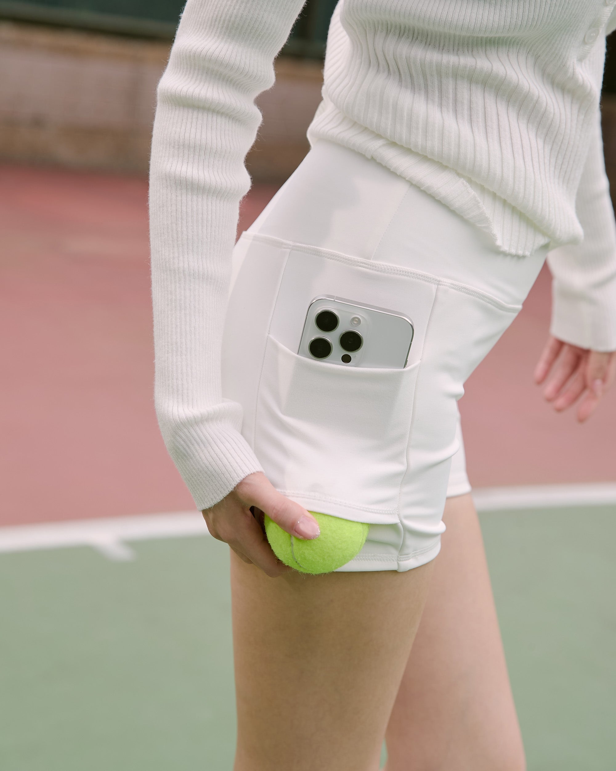 撞色針織百褶短裙(附打底褲)