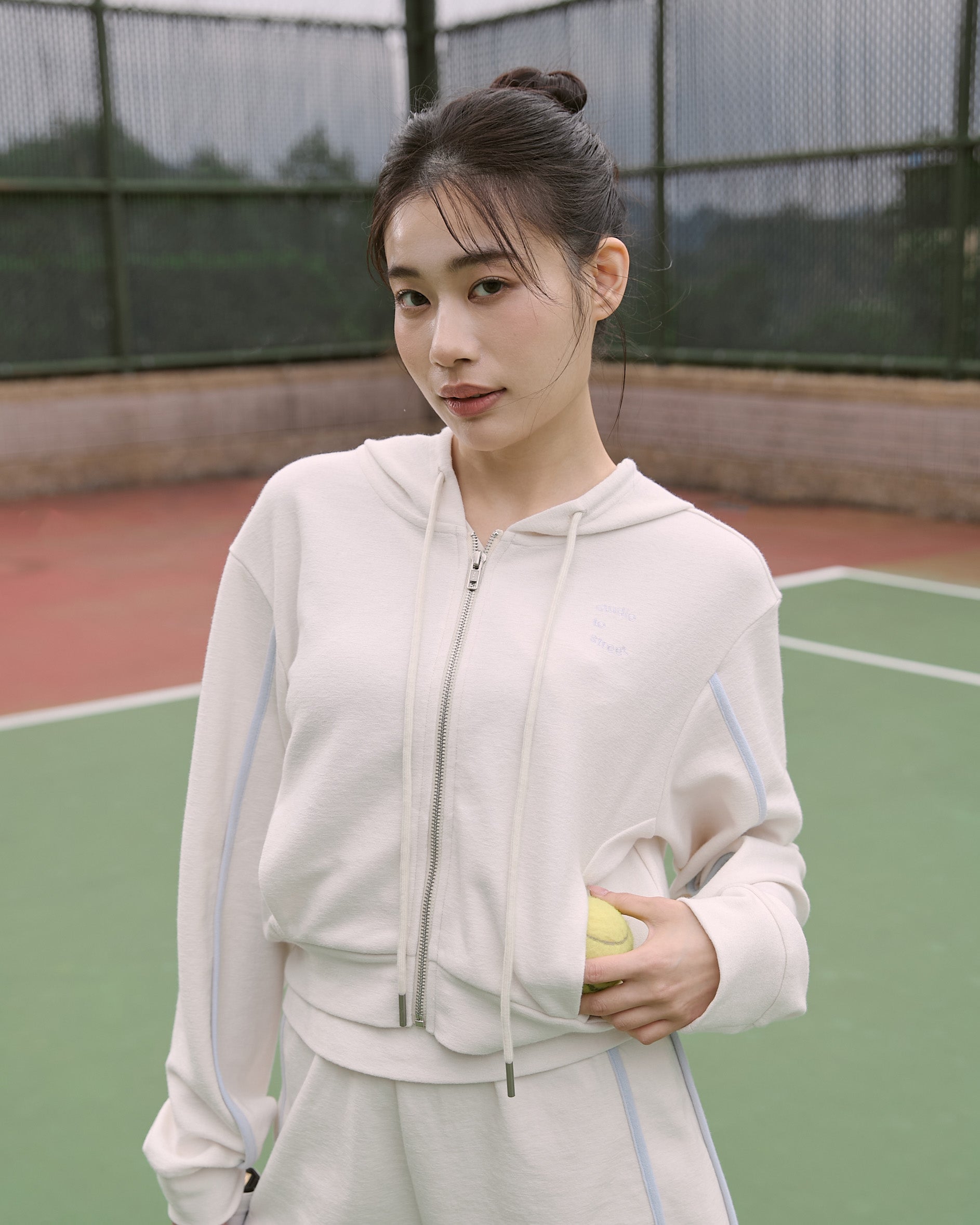 Cozy撞色連帽外套