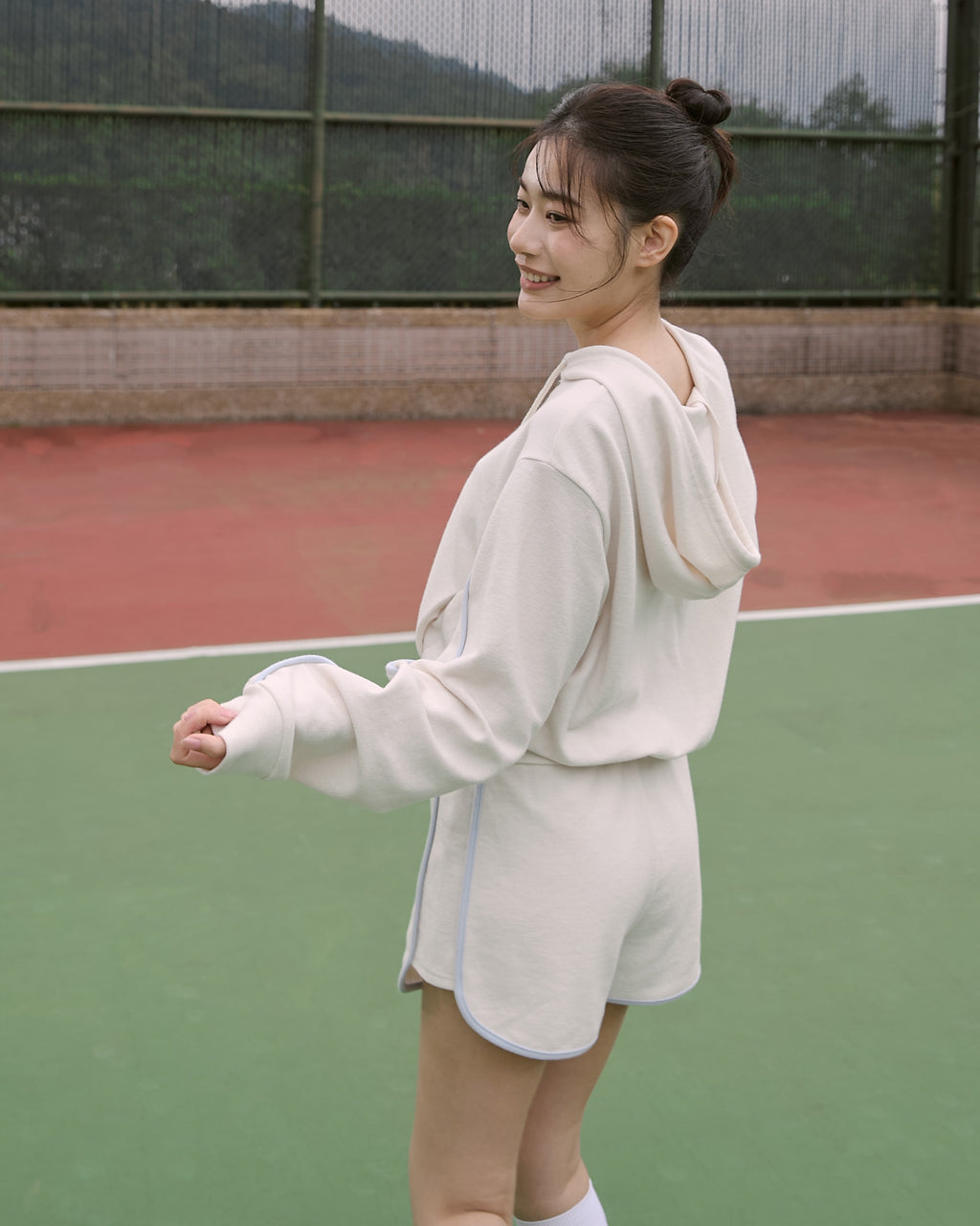 Cozy撞色連帽外套