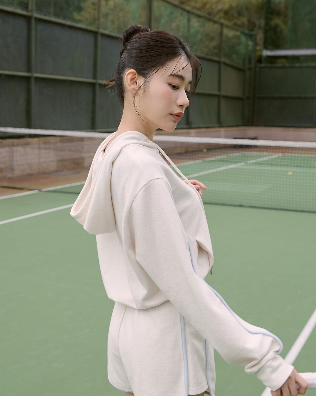 Cozy撞色連帽外套