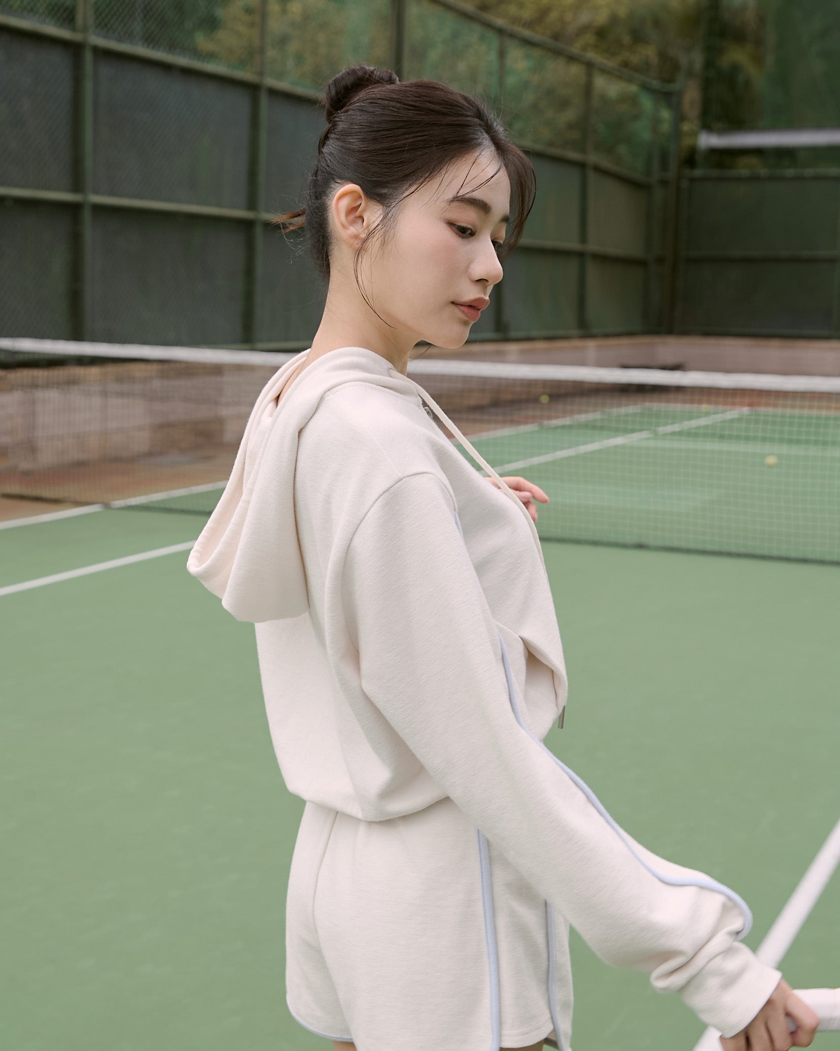 Cozy撞色連帽外套