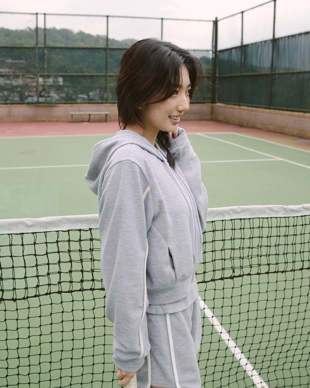 Cozy撞色連帽外套