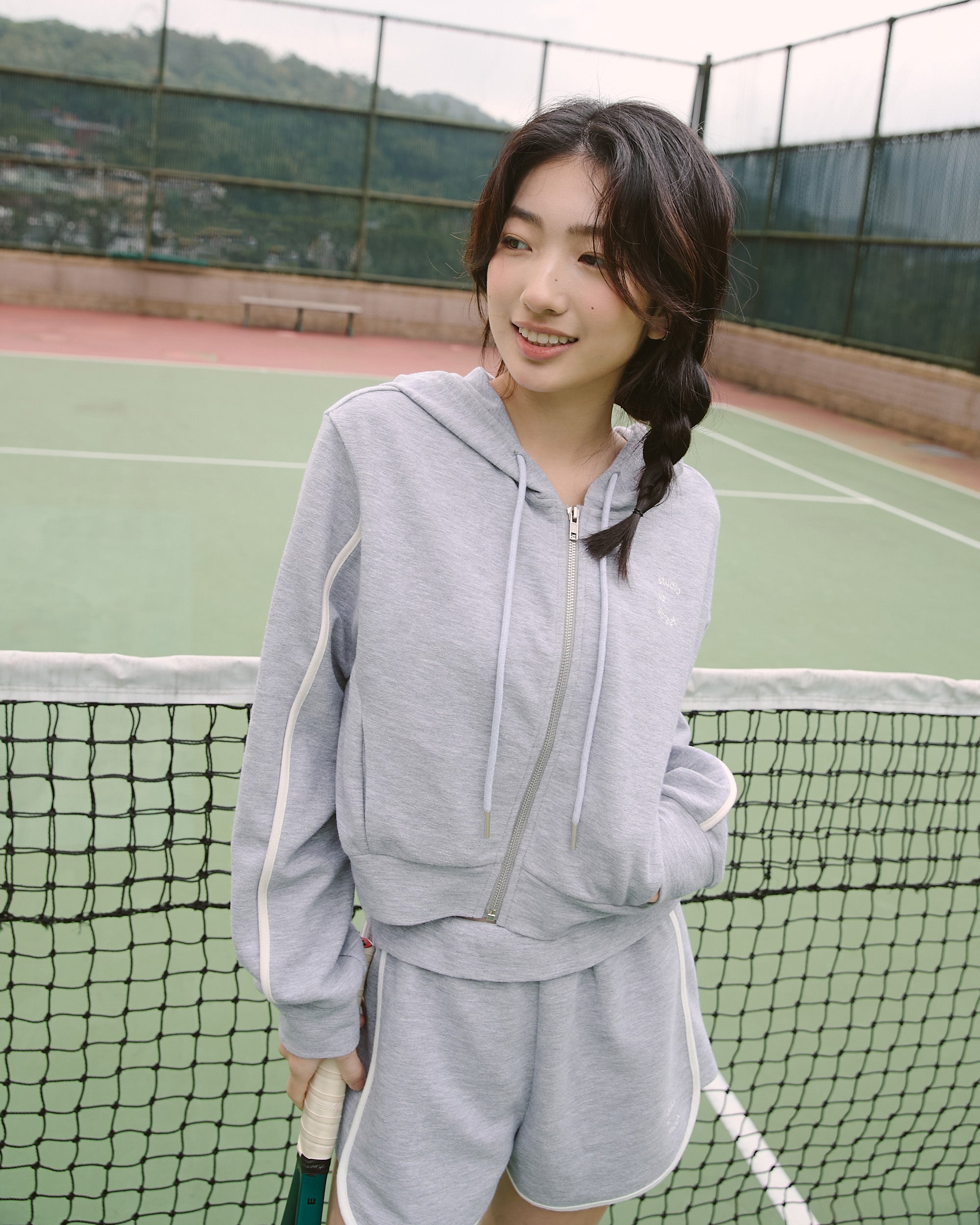 Cozy撞色連帽外套