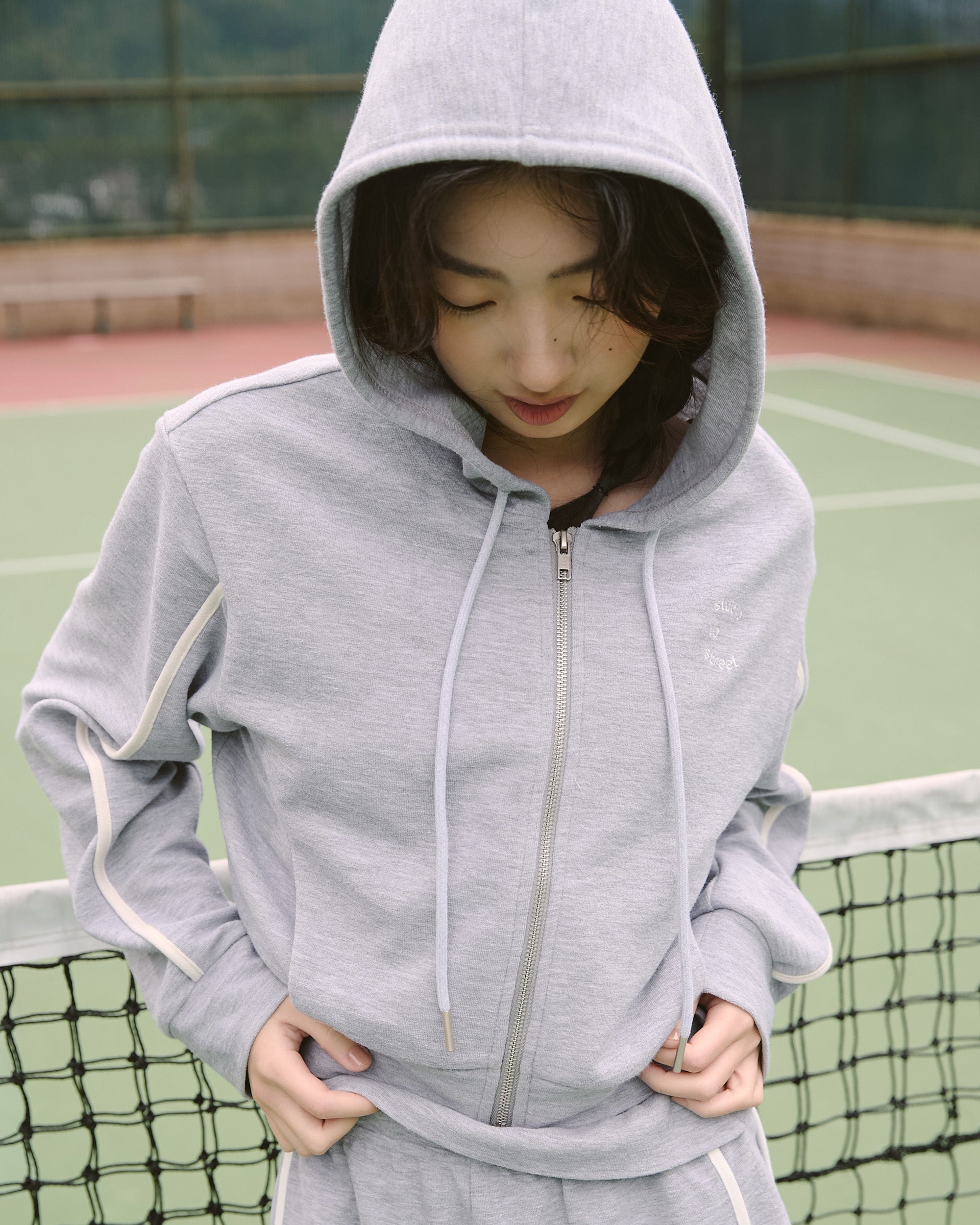 Cozy撞色連帽外套