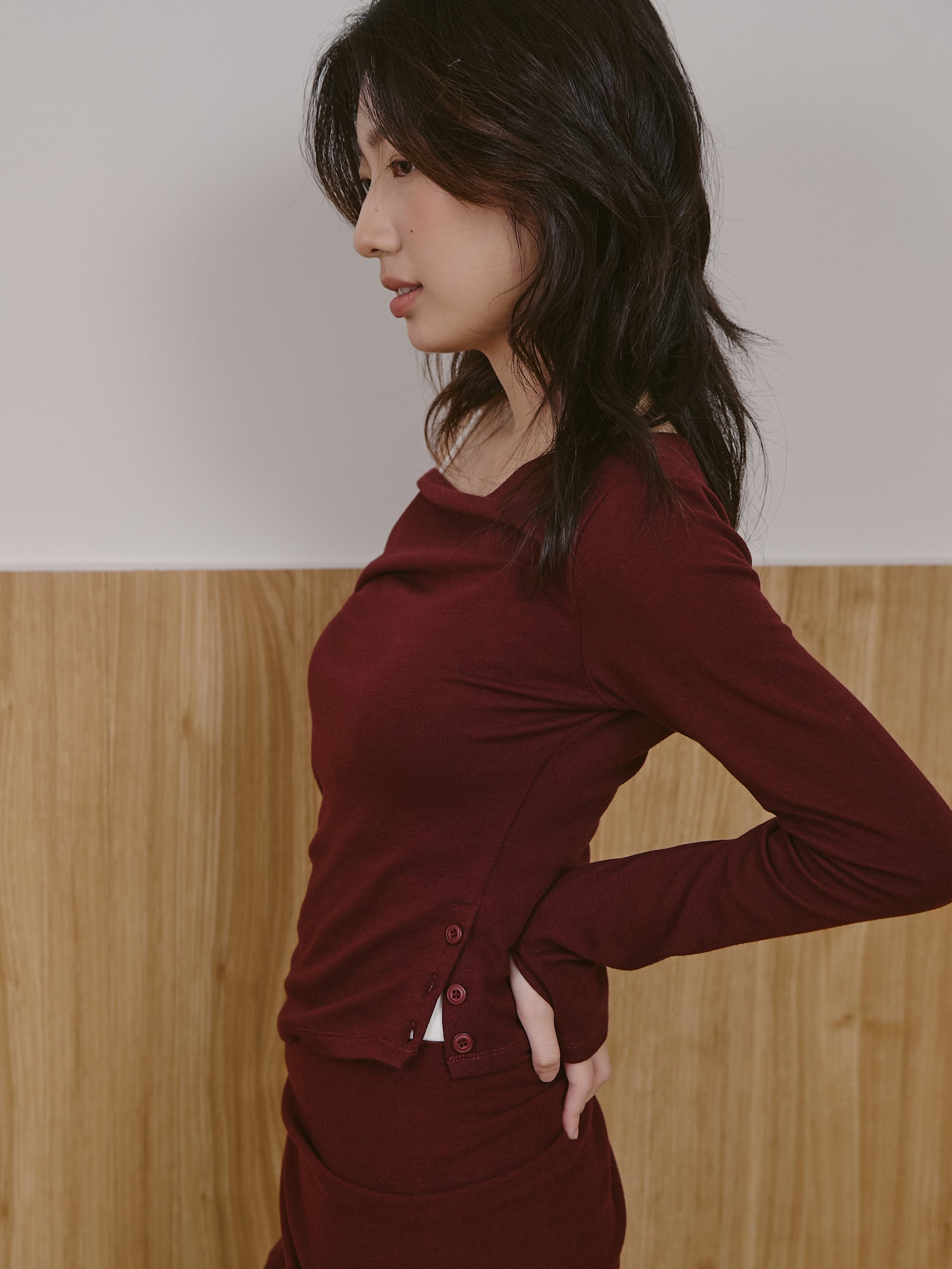 一字領罩衫 ( 附可調肩帶Bra top）