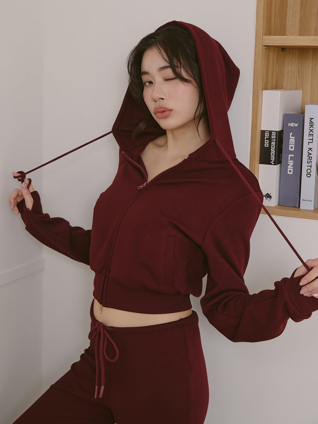 絨面保暖連帽外套