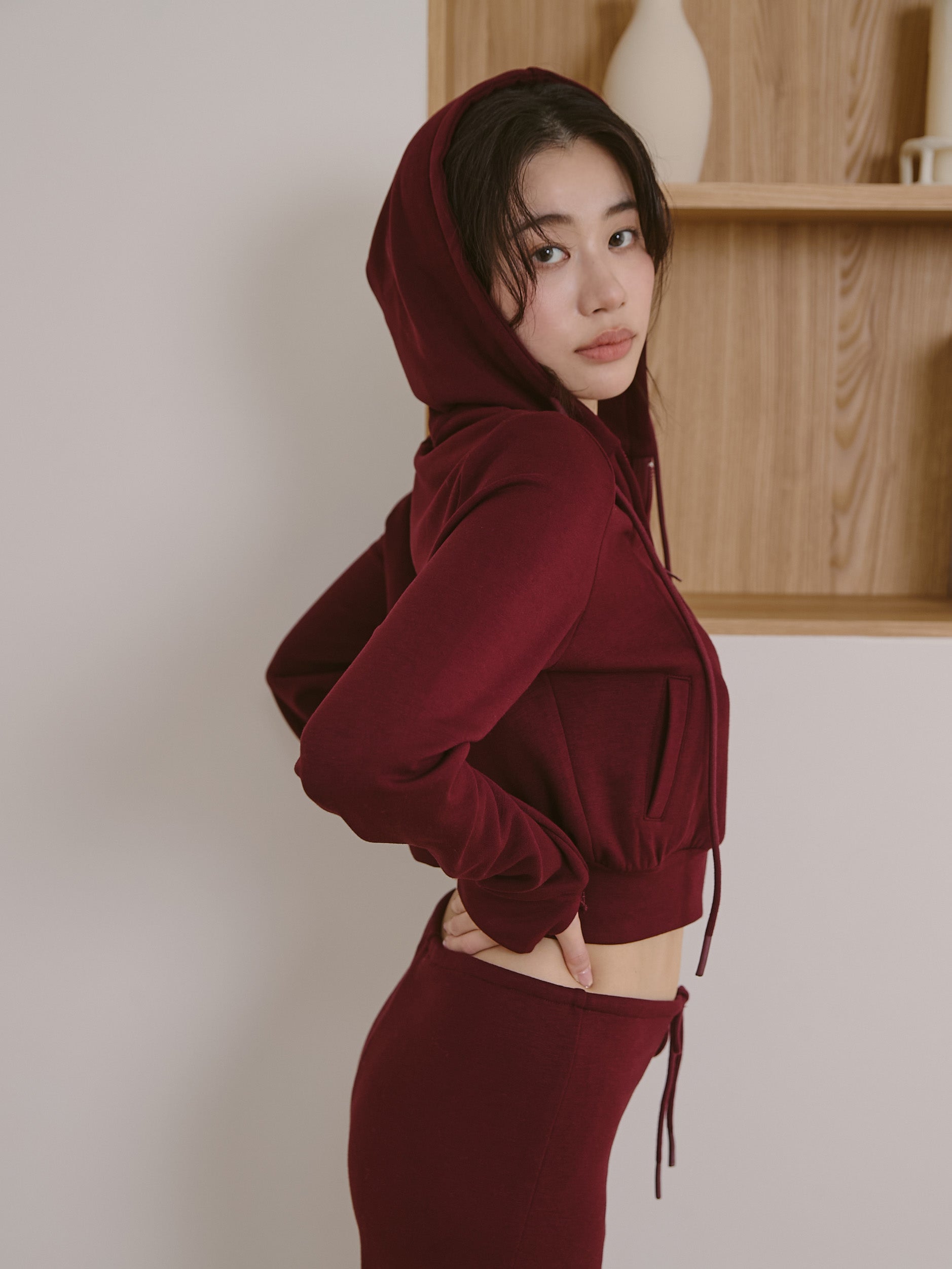 絨面保暖連帽外套