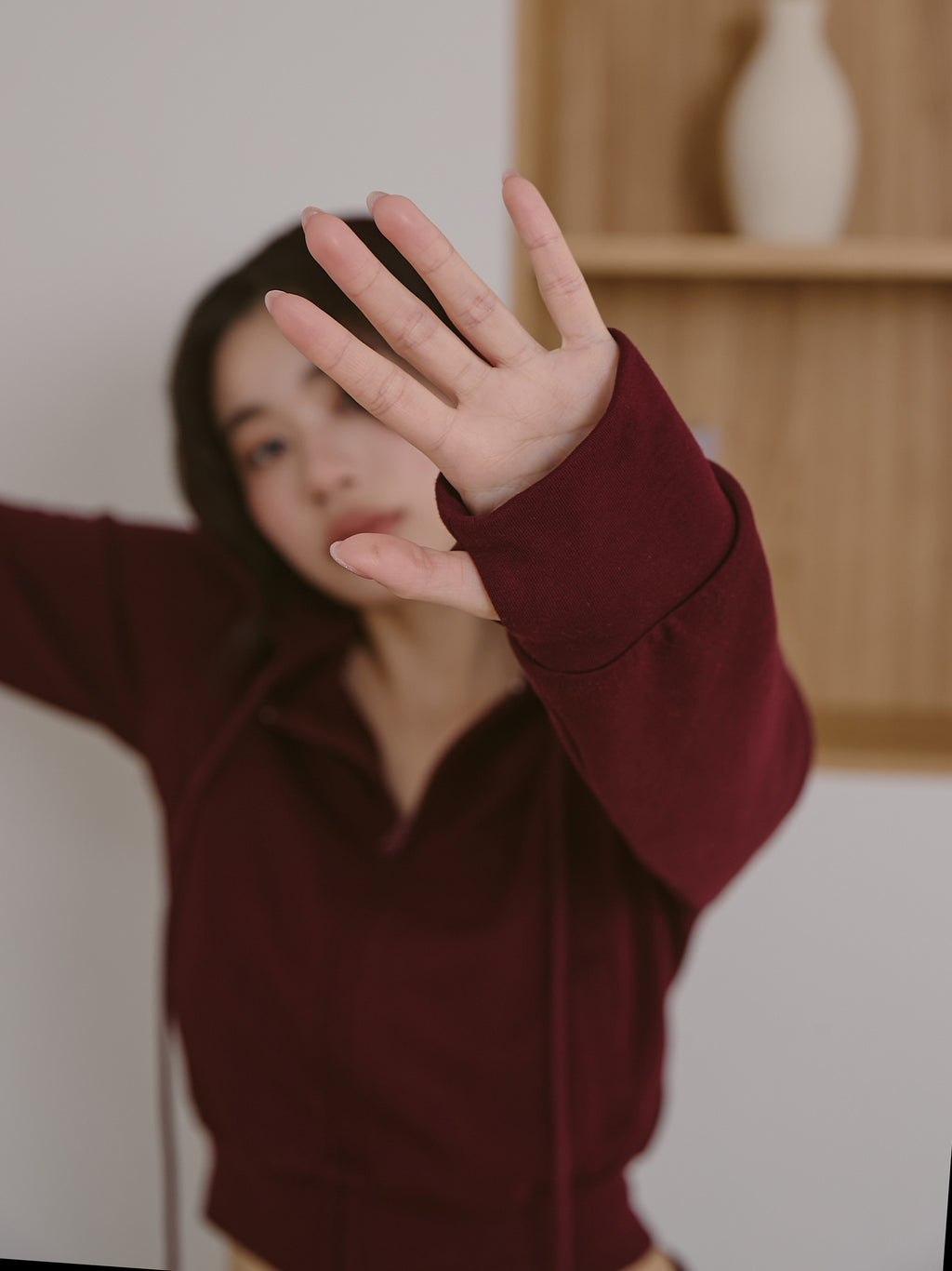 絨面保暖連帽外套