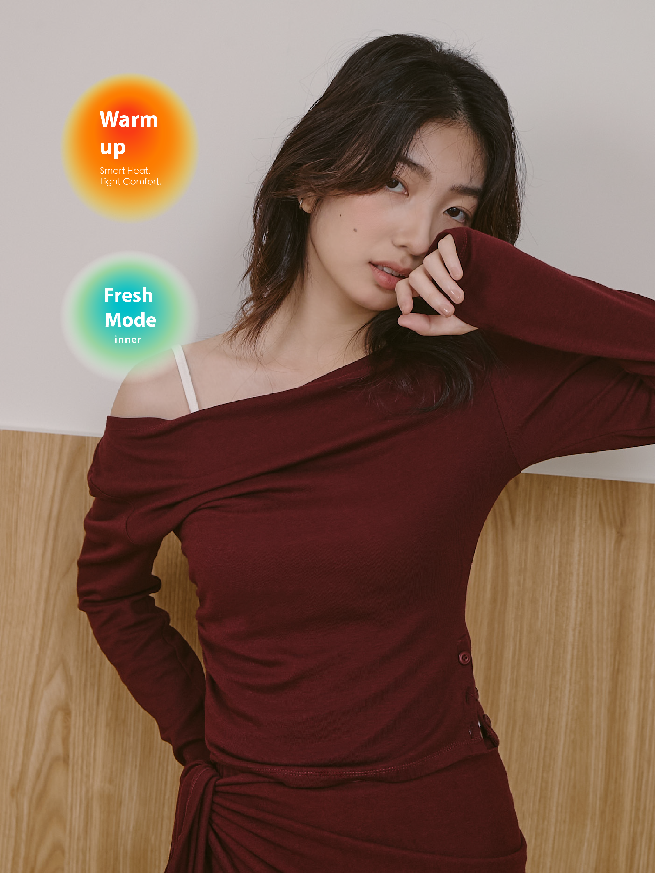 一字領罩衫 ( 附可調肩帶Bra top）